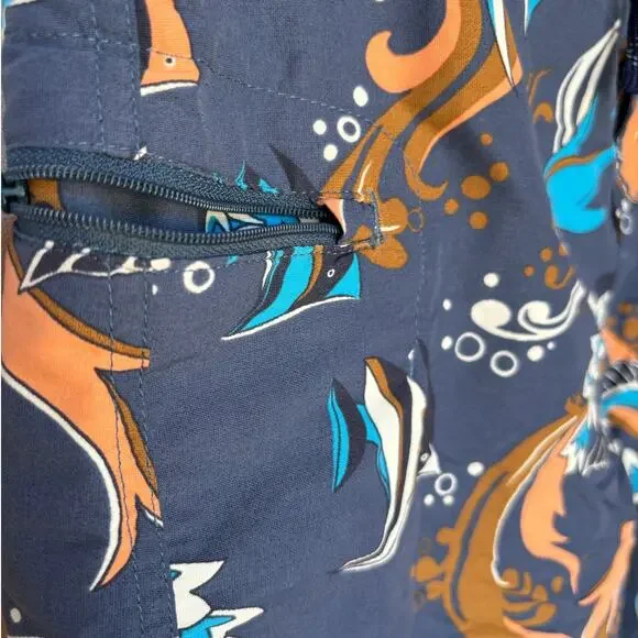 Patagonia Mens Tropical Ocean Motif Blue Multi-Colored Board Shorts size 34 - Picture 6 of 7